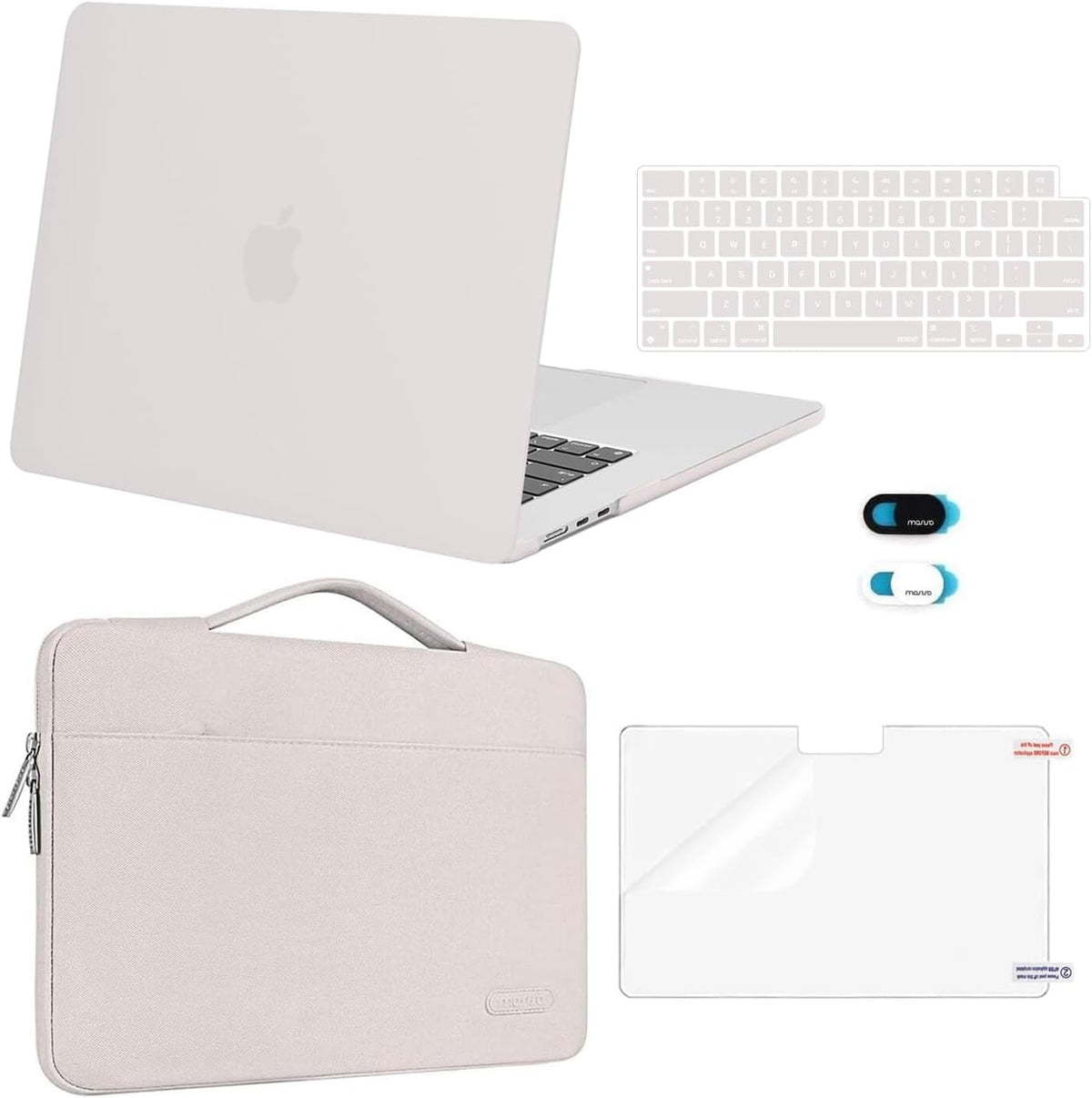 MOSISO Compatible with MacBook Air 13 inch Case M2-M5 2022-2026 A3449 A3240 A3113 A2681, Hard Shell, Sleeve Bag, Keyboard Skin, Webcam Cover & Screen Film