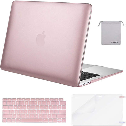 MOSISO Compatible with MacBook Air 13 inch Case M1 2018-2021 A2337 A2179 A1932, Protective Hard Shell & Keyboard Cover & Screen Film & Pouch