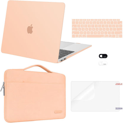MOSISO for MacBook Air 13 inch Case M1 2018-2020 A2337 A2179 A1932 Retina Display, Plastic Hard Shell, Bag, Keyboard Skin, Webcam Cover & Screen Film