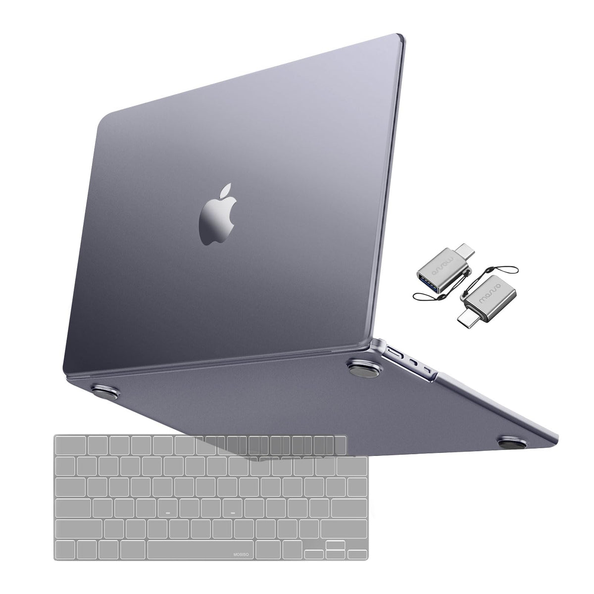 MOSISO Compatible with MacBook Air 15 inch Case 2025 2024 2023 Release M4 A3241 M3 A3114 M2 A2941, Ultra-Thin Natural Original Color Plastic Hard Shell Case & Keyboard Cover & Type C, Frost Clear