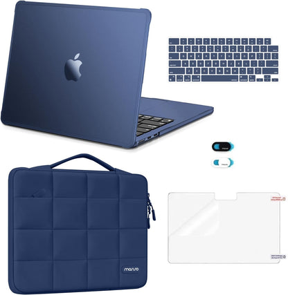 MOSISO 5‑In‑1 Protective Kit for MacBook Air 13‑Inch M2‑M5(A2681/A3113/A3240/A3449),Hard‑Shell,Keyboard‑Covers,Screen‑Film & Webcam‑Cover