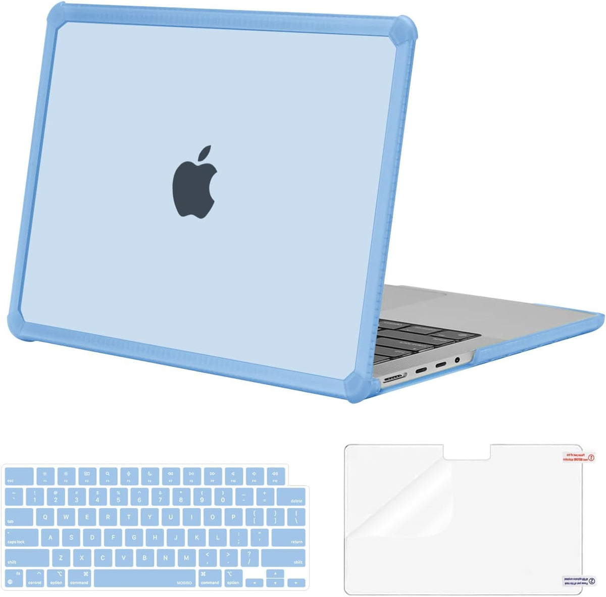 MOSISO Compatible with MacBook Pro 14 inch Case 2021-2026 M5-M1, 3 in 1 Kit Anti-Crack, Shockproof, Scratch-Resistant Slim Hard Shell with TPU Bumper