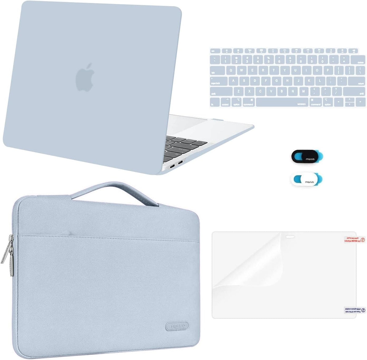 MOSISO for MacBook Air 13 inch Case M1 2018-2020 A2337 A2179 A1932 Retina Display, Plastic Hard Shell, Bag, Keyboard Skin, Webcam Cover & Screen Film