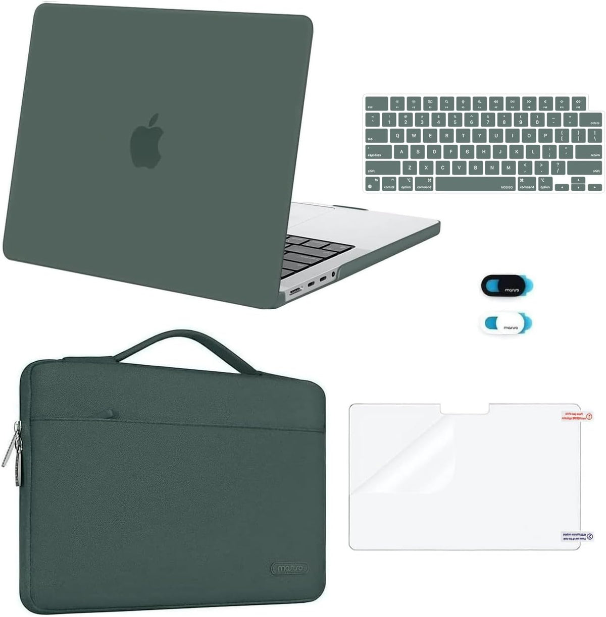 MOSISO Compatible with MacBook Pro 14 inch Case M5-M1 2021-2026, Slim Shockproof Anti-Scratch, with Bag, Keyboard Skin, Webcam Cover & Screen Film