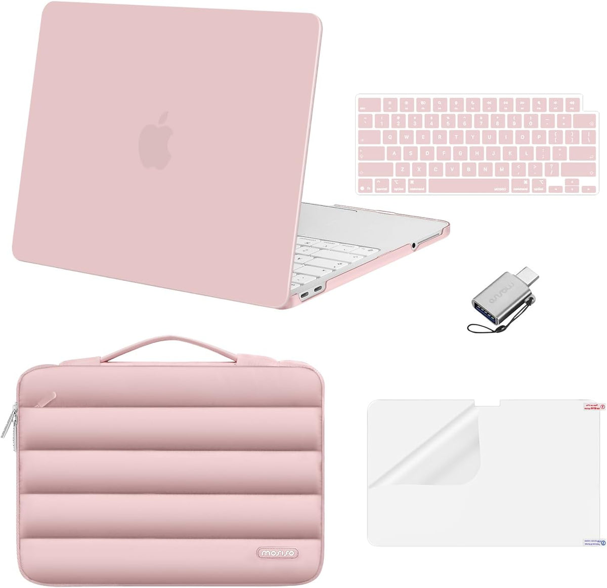 MOSISO Compatible with MacBook Neo Case 13 inch 2026 Release Model A3404 with A18 Pro Chip, Scratch-Resistant Protective Hard Shell&Puffy Sleeve Bag&Keyboard Skin&Screen Film&Type C