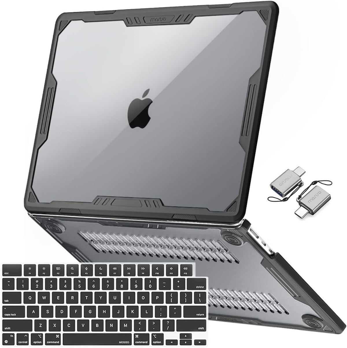 MOSISO MacBook Air 13 inch Case M2-M5 2022-2026 A2681 A3113 A3240 A3449, 3-in-1 Kit Heavy Duty Hard Case with TPU Bumper