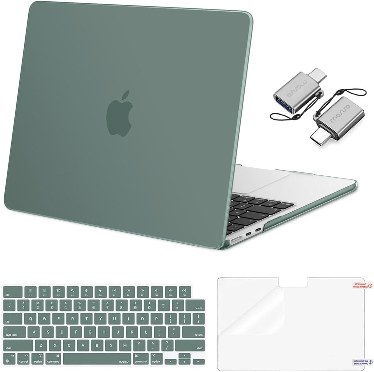 MOSISO Compatible with MacBook Air 13 inch Case M2-M5 2022-2026 A3449 A3240 A3113 A2681, 3 in 1 Heavy Duty Crack Resistant Hard Case with TPU Bumper