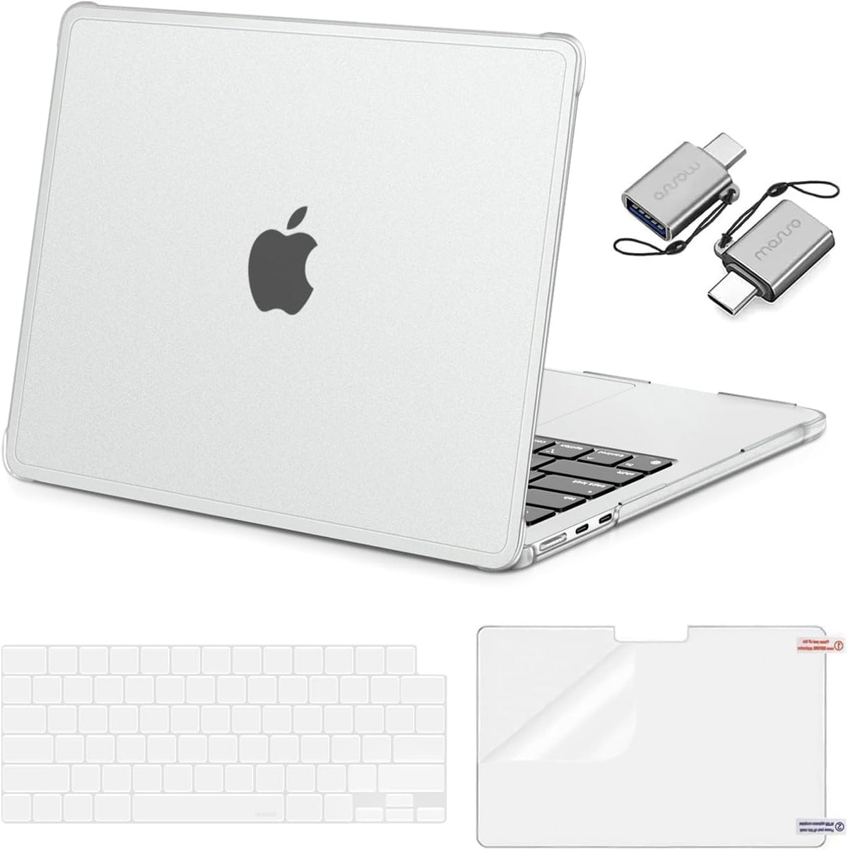 MOSISO Compatible with MacBook Air 13 inch Case M5 M4 M3 M2 2026-2022 A3449 A3240 A3113 A2681,Protective Hard Case&Keyboard Skin&Screen Film&Type C with TPU Bumper for MacBook Air 13.6, Pink mysite