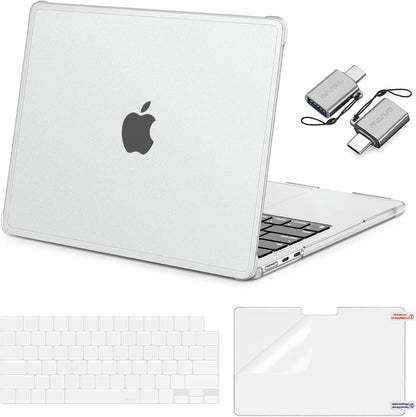 MOSISO Compatible with MacBook Air 13 inch Case M5 M4 M3 M2 2026-2022 A3449 A3240 A3113 A2681,Protective Hard Case&Keyboard Skin&Screen Film&Type C with TPU Bumper for MacBook Air 13.6, Pink mysite