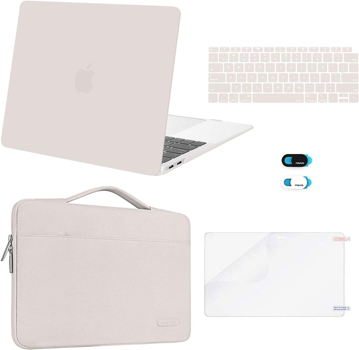 MOSISO for MacBook Air 13 inch Case M1 2018-2020 A2337 A2179 A1932 Retina Display, Plastic Hard Shell, Bag, Keyboard Skin, Webcam Cover & Screen Film