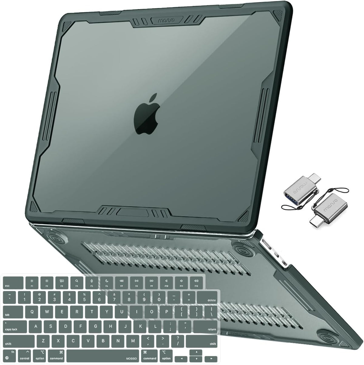 MOSISO MacBook Air 13 inch Case M2-M5 2022-2026 A2681 A3113 A3240 A3449, 3-in-1 Kit Heavy Duty Hard Case with TPU Bumper