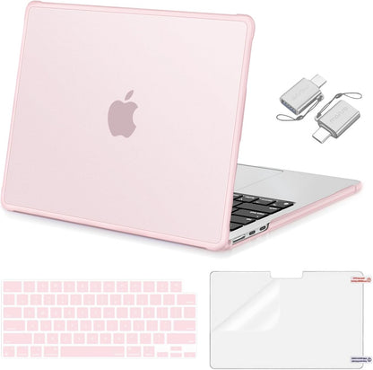 MOSISO Compatible with MacBook Air 13 inch Case M5 M4 M3 M2 2026-2022 A3449 A3240 A3113 A2681,Protective Hard Case&Keyboard Skin&Screen Film&Type C with TPU Bumper for MacBook Air 13.6, Pink mysite