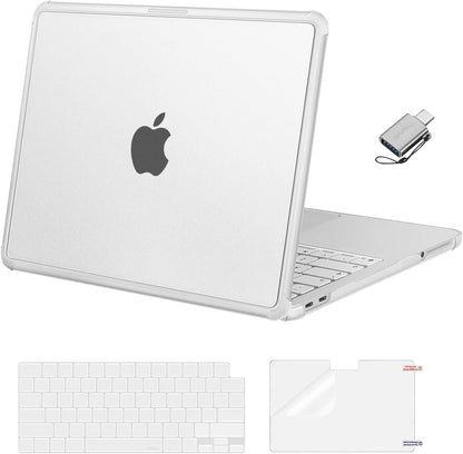 MOSISO 5-In-1 Protective Kit for MacBook Air 13-Inch M2-M5 (A2681/A3113/A3240/A3449), Hard-Shell, Keyboard-Covers, Screen-Film & Webcam-Cover