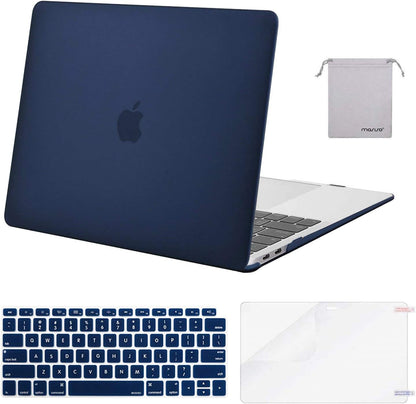 MOSISO Compatible with MacBook Air 13 inch Case M1 2018-2021 A2337 A2179 A1932, Protective Hard Shell & Keyboard Cover & Screen Film & Pouch