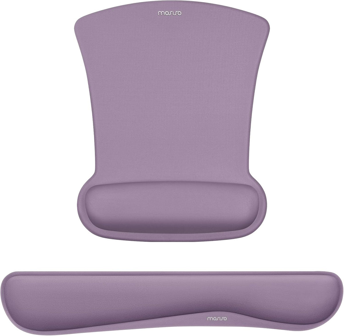 MOSISO Light‑Purple Ergonomic Memory‑Foam Keyboard & Mouse Wrist Rest Set, Non‑Slip Wrist Support Pads for Office Gaming Home Workspace
