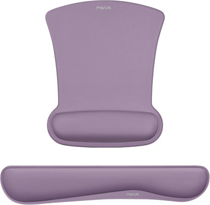 MOSISO Light‑Purple Ergonomic Memory‑Foam Keyboard & Mouse Wrist Rest Set, Non‑Slip Wrist Support Pads for Office Gaming Home Workspace