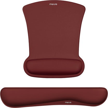 MOSISO Light‑Purple Ergonomic Memory‑Foam Keyboard & Mouse Wrist Rest Set, Non‑Slip Wrist Support Pads for Office Gaming Home Workspace