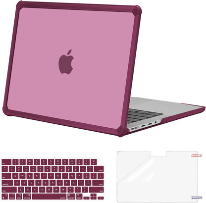 MOSISO Compatible with MacBook Pro 14 inch Case 2021-2026 M5-M1, Anti-Cracking Heavy Duty TPU Bumper Hard Case & Keyboard Skin & Screen Film
