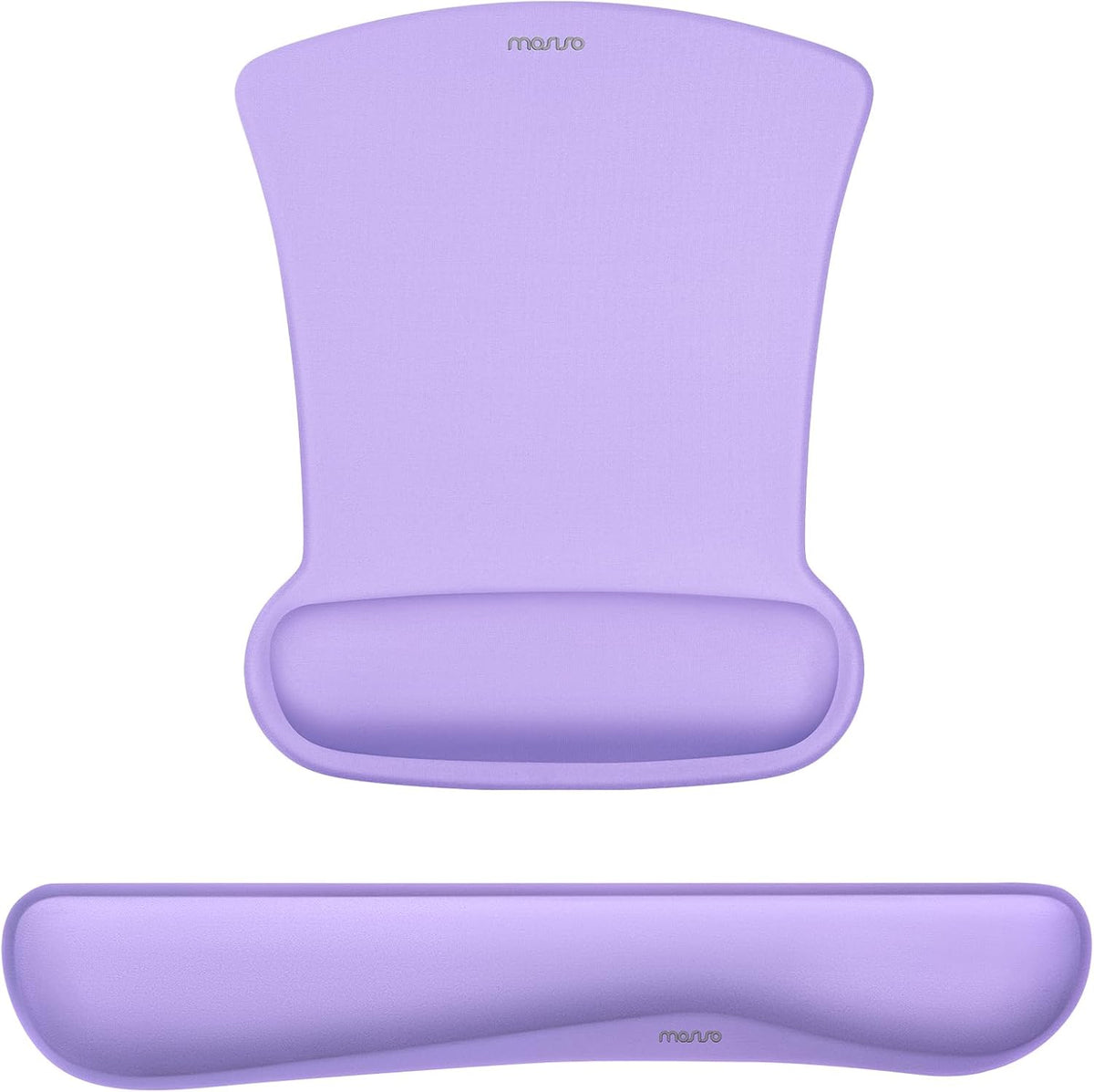 MOSISO Light‑Purple Ergonomic Memory‑Foam Keyboard & Mouse Wrist Rest Set, Non‑Slip Wrist Support Pads for Office Gaming Home Workspace