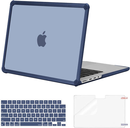 MOSISO Compatible with MacBook Pro 14 inch Case 2021-2026 M5-M1, Anti-Cracking Heavy Duty TPU Bumper Hard Case & Keyboard Skin & Screen Film