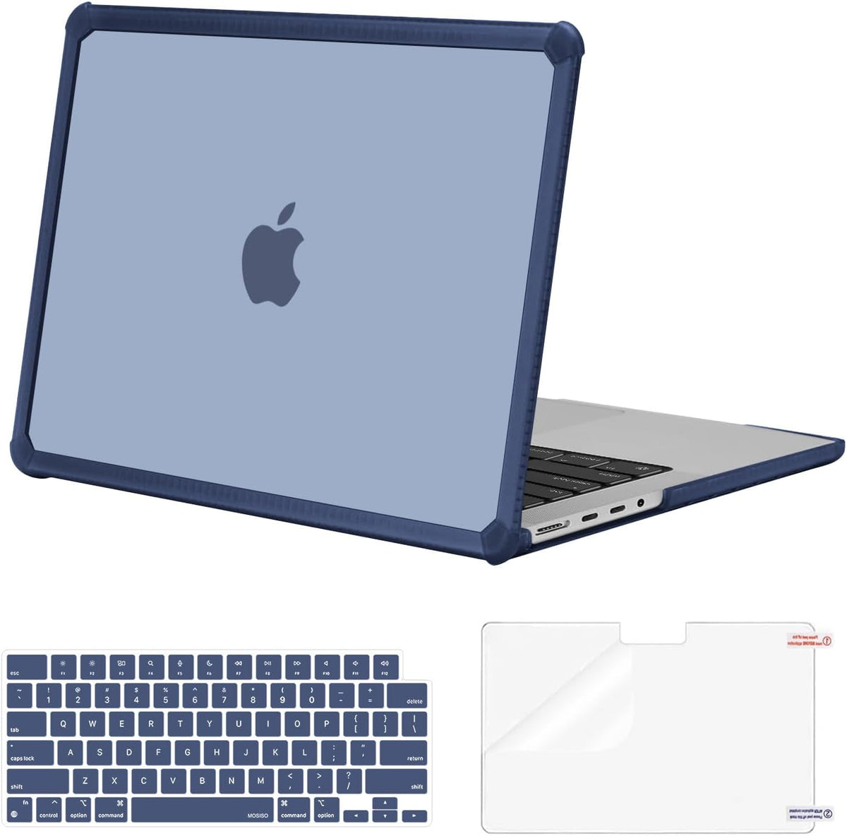 MOSISO Compatible with MacBook Pro 14 inch Case 2021-2026 M5-M1, 3 in 1 Kit Anti-Crack, Shockproof, Scratch-Resistant Slim Hard Shell with TPU Bumper