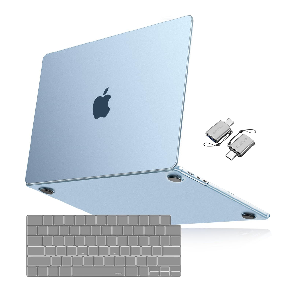 MOSISO Compatible with MacBook Air 15 inch Case 2025 2024 2023 Release M4 A3241 M3 A3114 M2 A2941, Ultra-Thin Natural Original Color Plastic Hard Shell Case & Keyboard Cover & Type C, Frost Clear