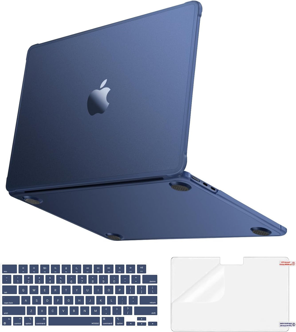 MOSISO Anti-Crack Slimness Case for MacBook Air 13 inch M5 M4 M3 M2 2026-2022 A3449 A3240 A3113 A2681, 3 in 1 Kit Anti-Fingerprints Reinforced TPU Bumper Hard Shell for MacBook Air 13.6, Pink mysite