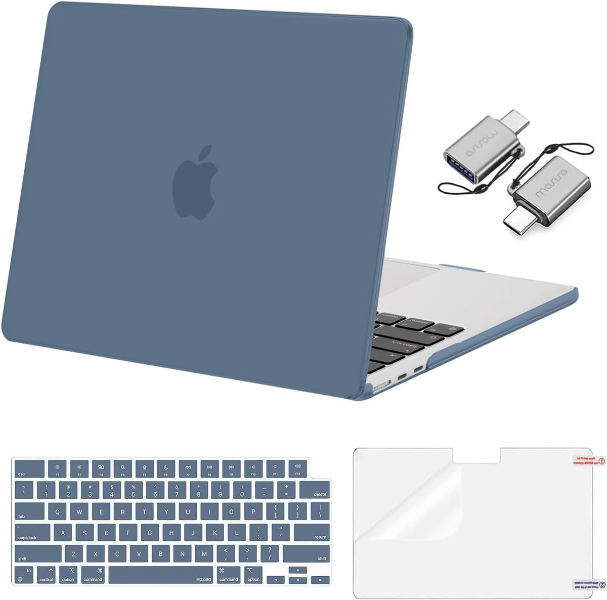 MOSISO Compatible with MacBook Air 13 inch Case M2-M5 2022-2026 A3449 A3240 A3113 A2681, 3 in 1 Heavy Duty Crack Resistant Hard Case with TPU Bumper