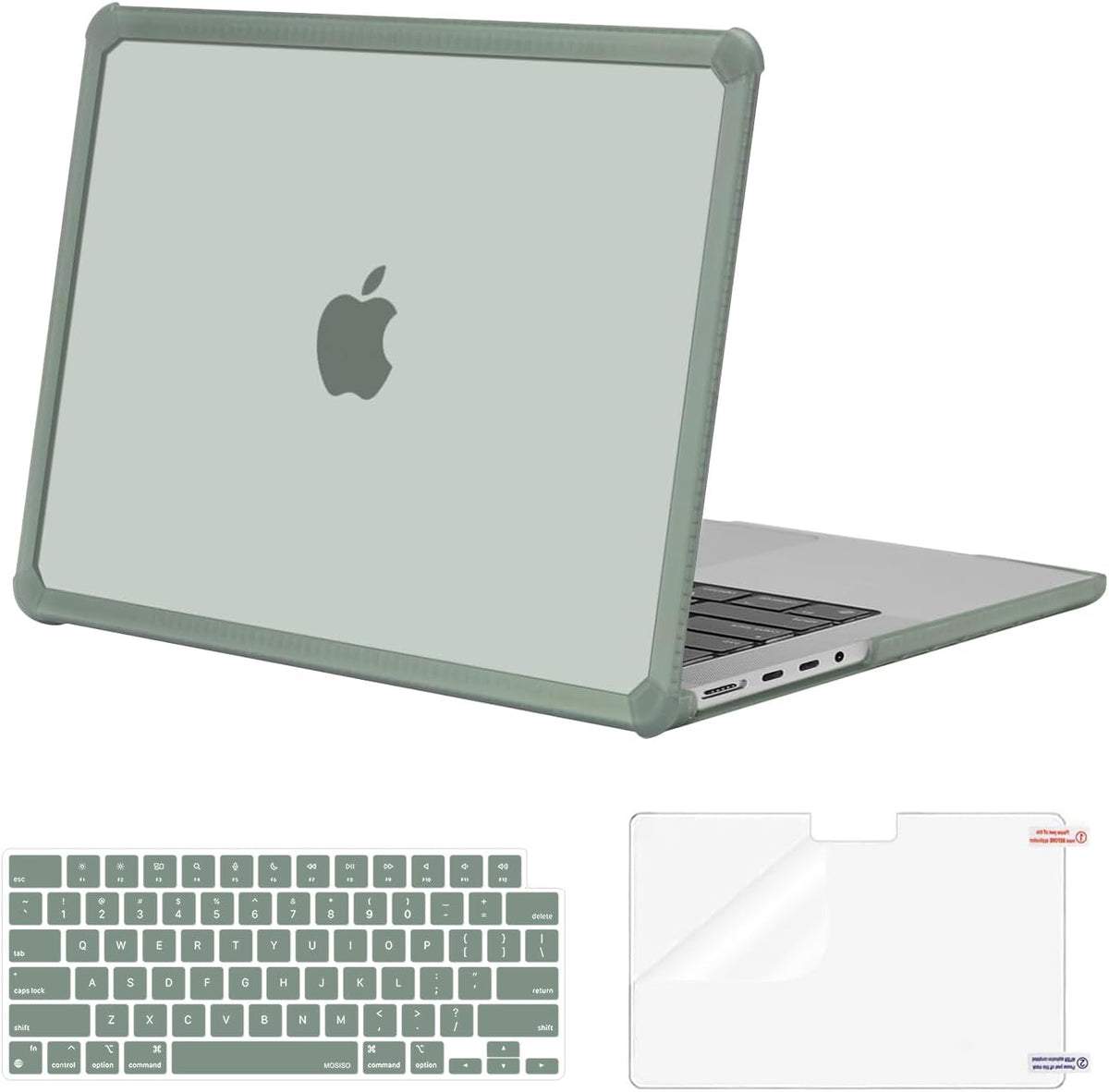 MOSISO Compatible with MacBook Pro 14 inch Case 2021-2026 M5-M1, 3 in 1 Kit Anti-Crack, Shockproof, Scratch-Resistant Slim Hard Shell with TPU Bumper
