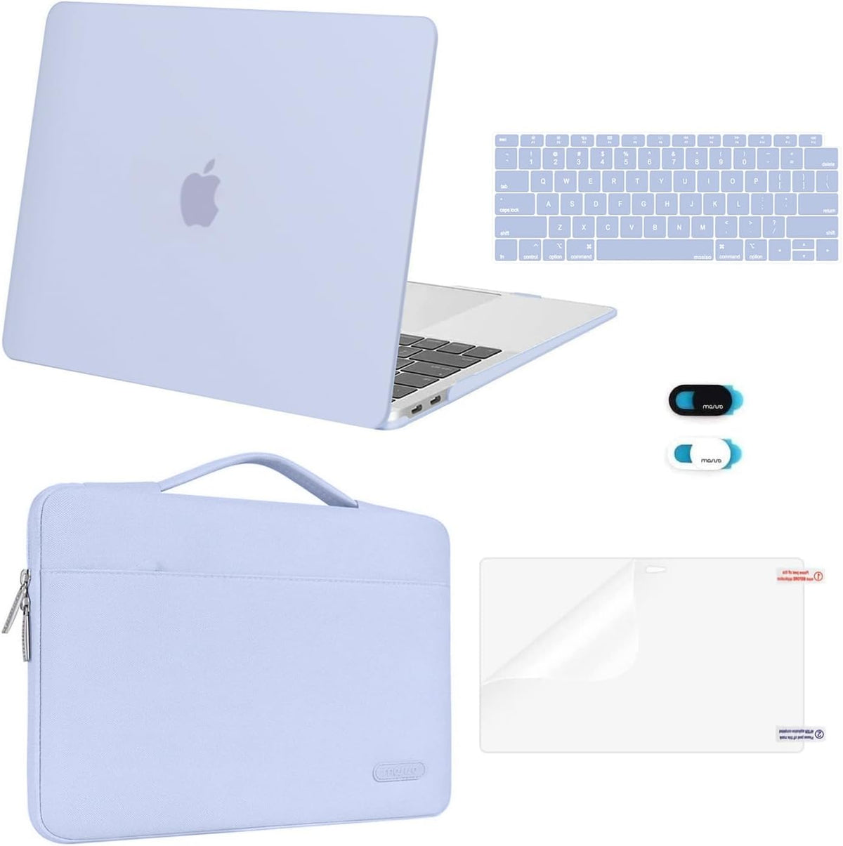 MOSISO for MacBook Air 13 inch Case M1 2018-2020 A2337 A2179 A1932 Retina Display, Plastic Hard Shell, Bag, Keyboard Skin, Webcam Cover & Screen Film