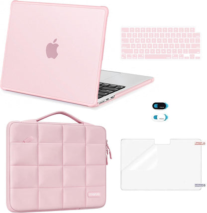 MOSISO 5‑In‑1 Protective Kit for MacBook Air 13‑Inch M2‑M5(A2681/A3113/A3240/A3449),Hard‑Shell,Keyboard‑Covers,Screen‑Film & Webcam‑Cover