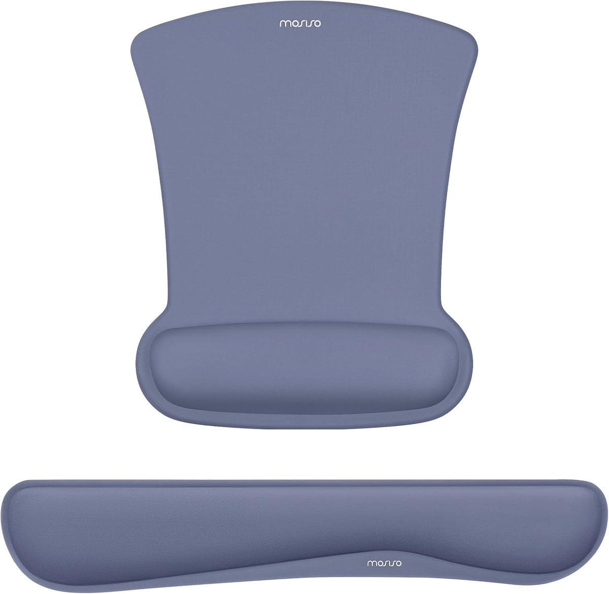 MOSISO Light‑Purple Ergonomic Memory‑Foam Keyboard & Mouse Wrist Rest Set, Non‑Slip Wrist Support Pads for Office Gaming Home Workspace