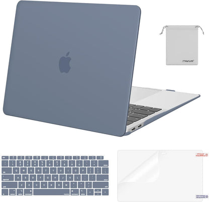 MOSISO Compatible with MacBook Air 13 inch Case M1 2018-2021 A2337 A2179 A1932, Protective Hard Shell & Keyboard Cover & Screen Film & Pouch