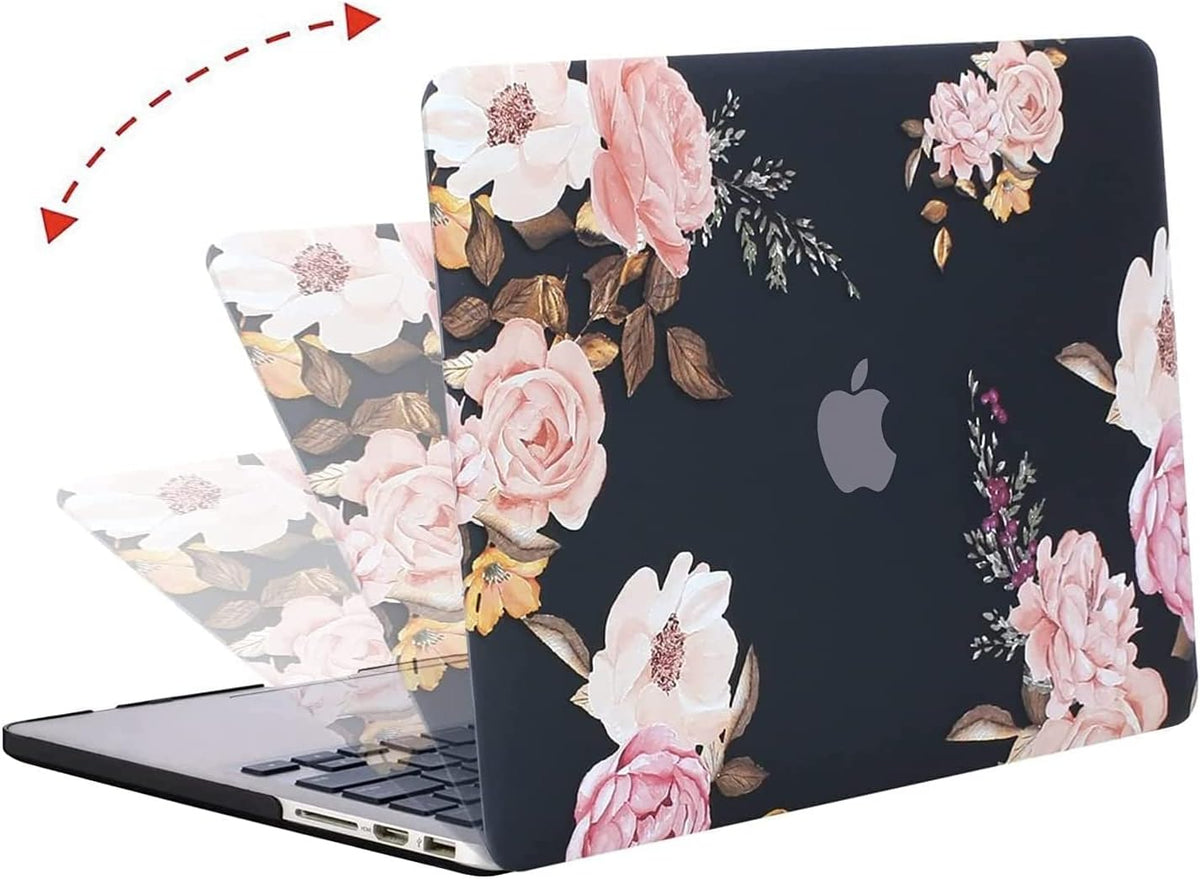 MOSISO Case for MacBook Pro Retina 13 inch, Plastic Peony Hard Shell Case&Keyboard Cover&Screen Protector
