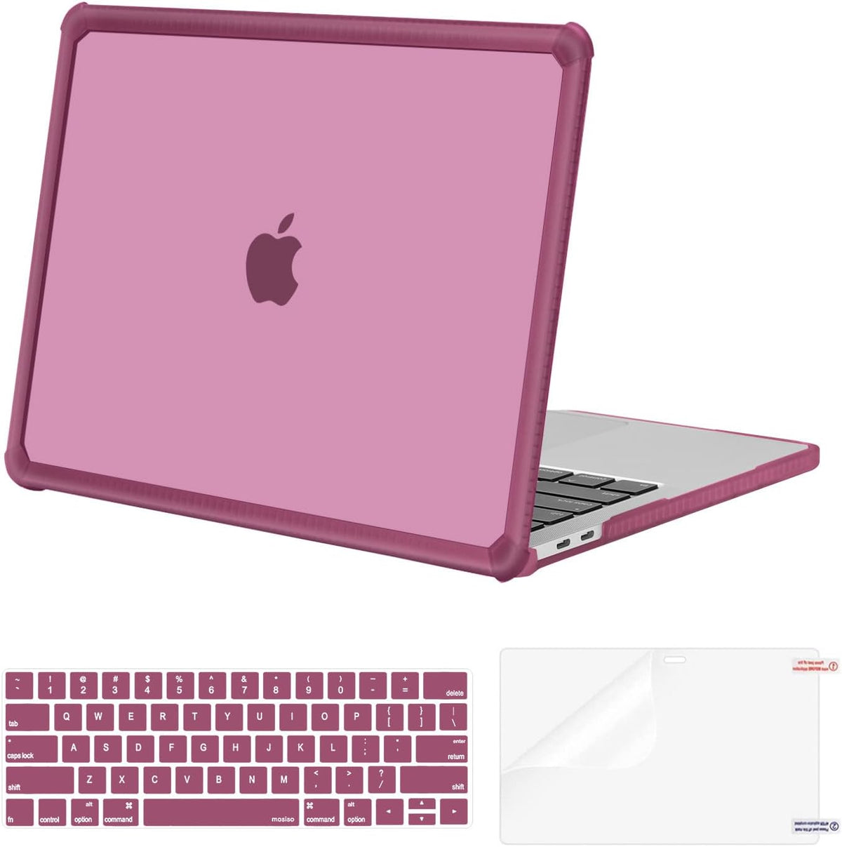 MOSISO Crack-Resistant Cover for MacBook Pro 13 inch Case 2016-2026 M2/M1, Shockproof Heavy Duty Shell with TPU Bumper, Keyboard Cover & Screen Film