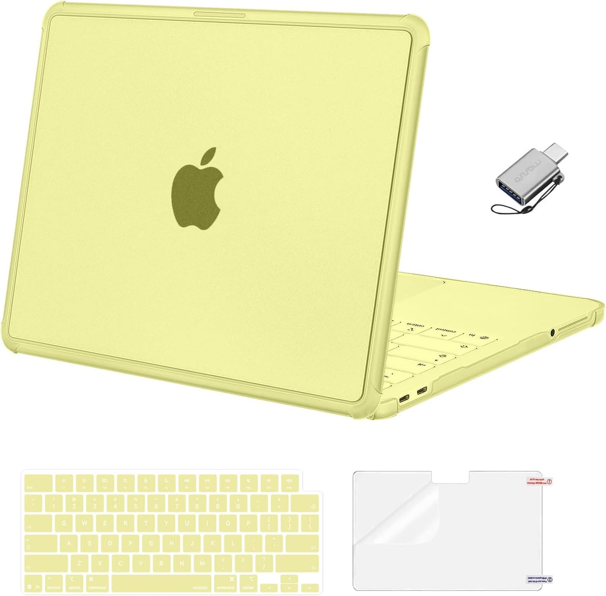 MOSISO 5-In-1 Protective Kit for MacBook Air 13-Inch M2-M5 (A2681/A3113/A3240/A3449), Hard-Shell, Keyboard-Covers, Screen-Film & Webcam-Cover
