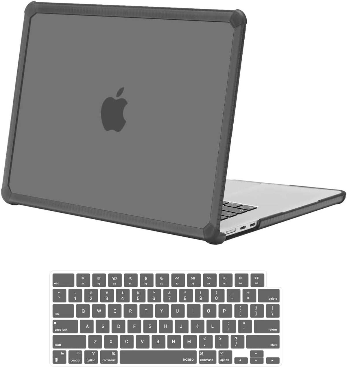 MOSISO Shock-Absorbing Hard Case Compatible with MacBook Air 15 inch M5-M2 2026-2023 A3448 A3241 A3114 A2941,Anti-Cracking Heavy Duty Hard Shell with TPU Bumper&Keyboard Cover