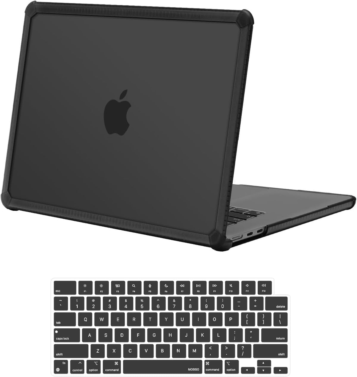 MOSISO Shock-Absorbing Hard Case Compatible with MacBook Air 15 inch M5-M2 2026-2023 A3448 A3241 A3114 A2941,Anti-Cracking Heavy Duty Hard Shell with TPU Bumper&Keyboard Cover