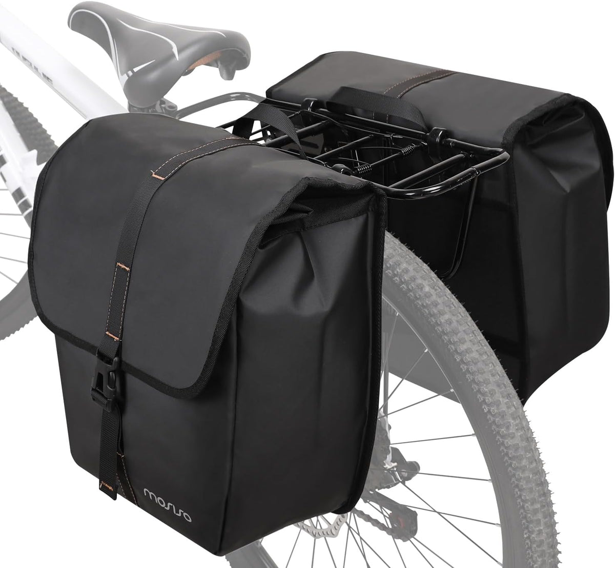 MOSISO 20L Waterproof Pannier Bags 2-Pack, Bike Rear Trunk with Quick-Release Hooks, for Commute & Touring