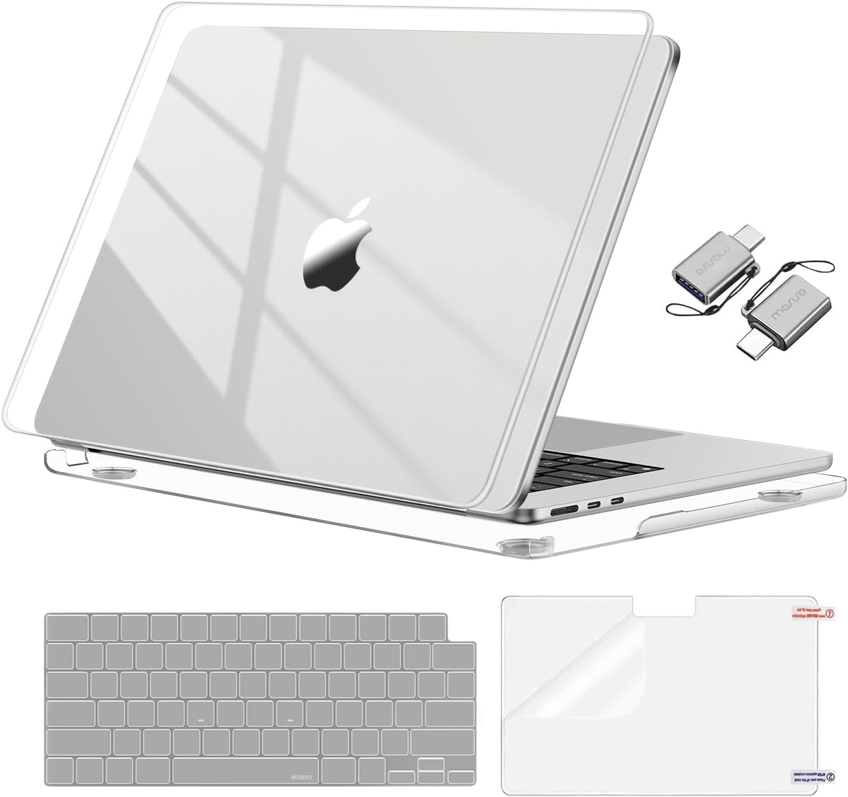 MOSISO Compatible with MacBook Air 13 inch Case M2-M5 2022-2026 A2681 A3113 A3240, 4 in 1 Surpass Natural Beauty Hard Shell, Keyboard Cover, Screen Film & USB C Adapter