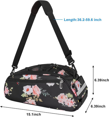 MOSISO Waterproof Bike Rear Rack Bag, 12L Multi-Pocket Bicycle Trunk Pouch with Reflective Strip & Detachable Shoulder Strap for Daily Cycling Commute