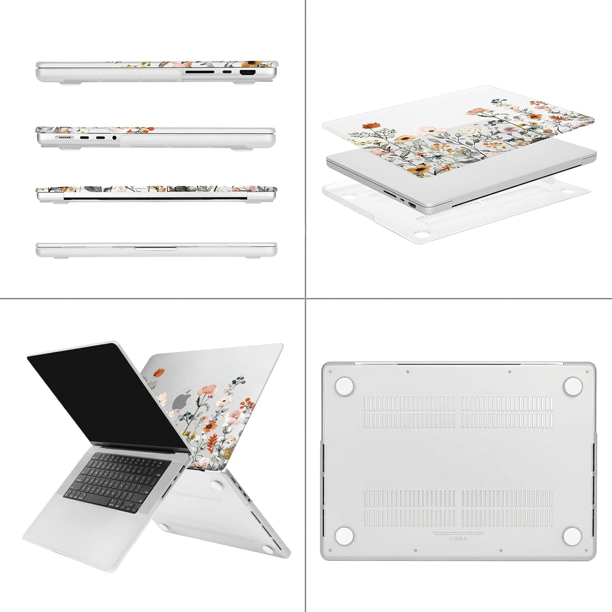 MOSISO Compatible with MacBook Pro 16 inch Case 2026-2021 M5-M1 A3403 A3186 A2991 A2780 A2485 Pro Max, Plastic Garden Flowers Hard Case&Keyboard Cover&Screen Protector