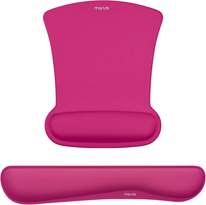 MOSISO Light‑Purple Ergonomic Memory‑Foam Keyboard & Mouse Wrist Rest Set, Non‑Slip Wrist Support Pads for Office Gaming Home Workspace