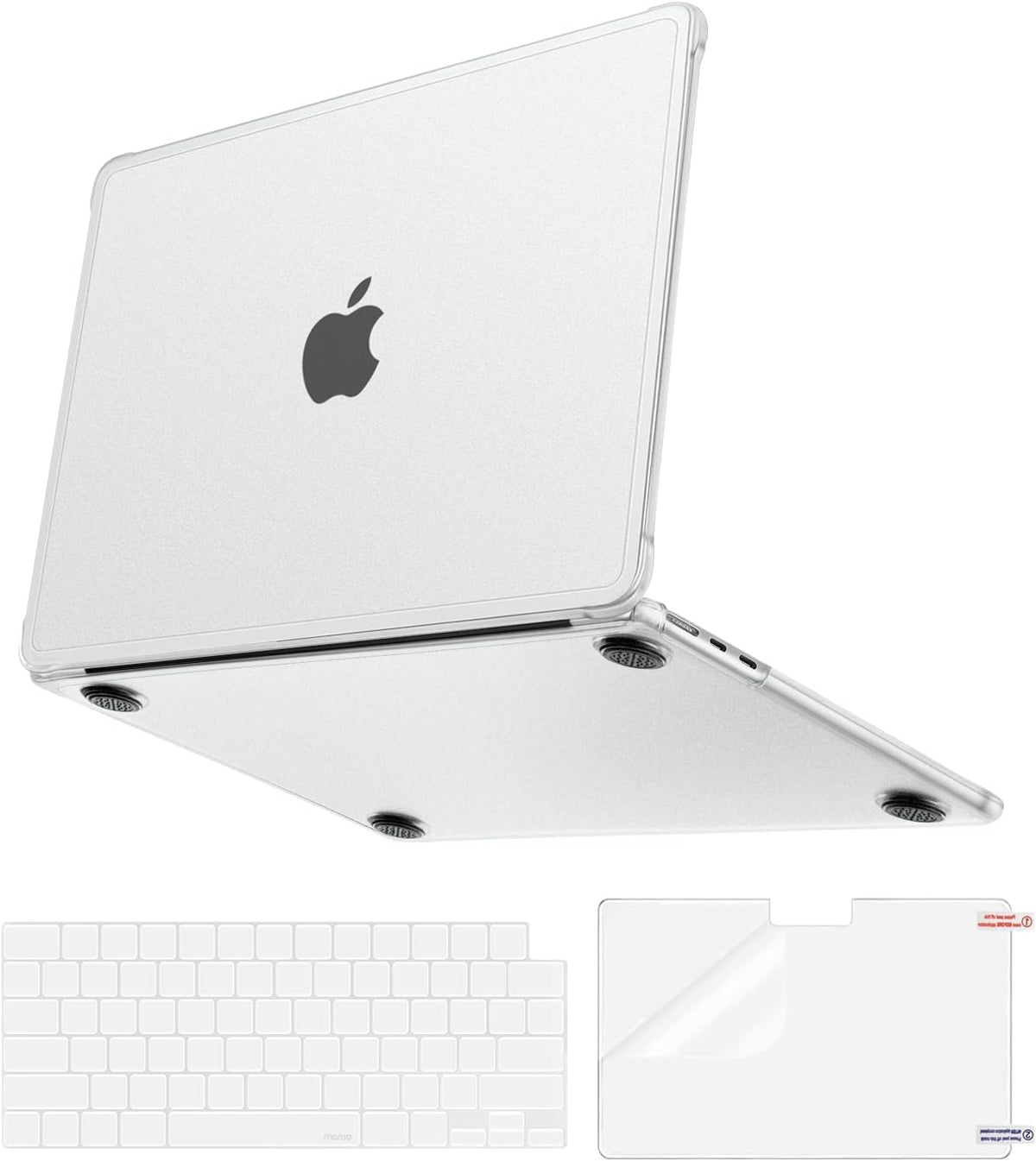 MOSISO Anti-Crack Slimness Case for MacBook Air 13 inch M5 M4 M3 M2 2026-2022 A3449 A3240 A3113 A2681, 3 in 1 Kit Anti-Fingerprints Reinforced TPU Bumper Hard Shell for MacBook Air 13.6, Pink mysite