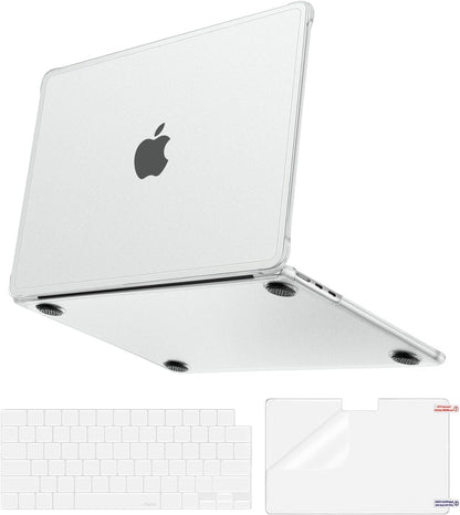 MOSISO Anti-Crack Slimness Case for MacBook Air 13 inch M5 M4 M3 M2 2026-2022 A3449 A3240 A3113 A2681, 3 in 1 Kit Anti-Fingerprints Reinforced TPU Bumper Hard Shell for MacBook Air 13.6, Pink mysite