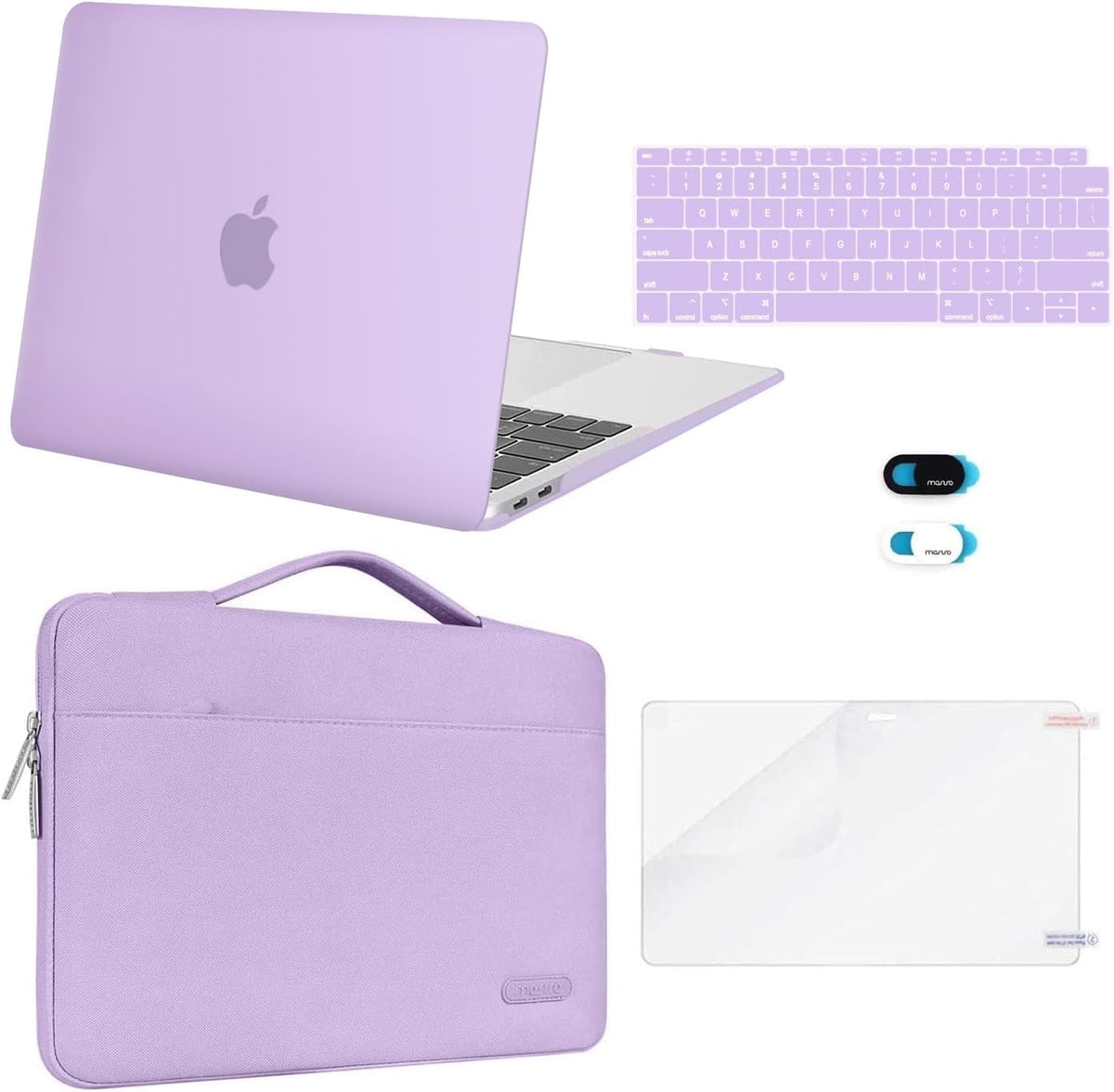 MOSISO for MacBook Air 13 inch Case M1 2018-2020 A2337 A2179 A1932 Retina Display, Plastic Hard Shell, Bag, Keyboard Skin, Webcam Cover & Screen Film