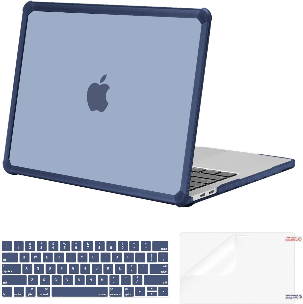 MOSISO Crack-Resistant Cover for MacBook Pro 13 inch Case 2016-2026 M2/M1, Shockproof Heavy Duty Shell with TPU Bumper, Keyboard Cover & Screen Film