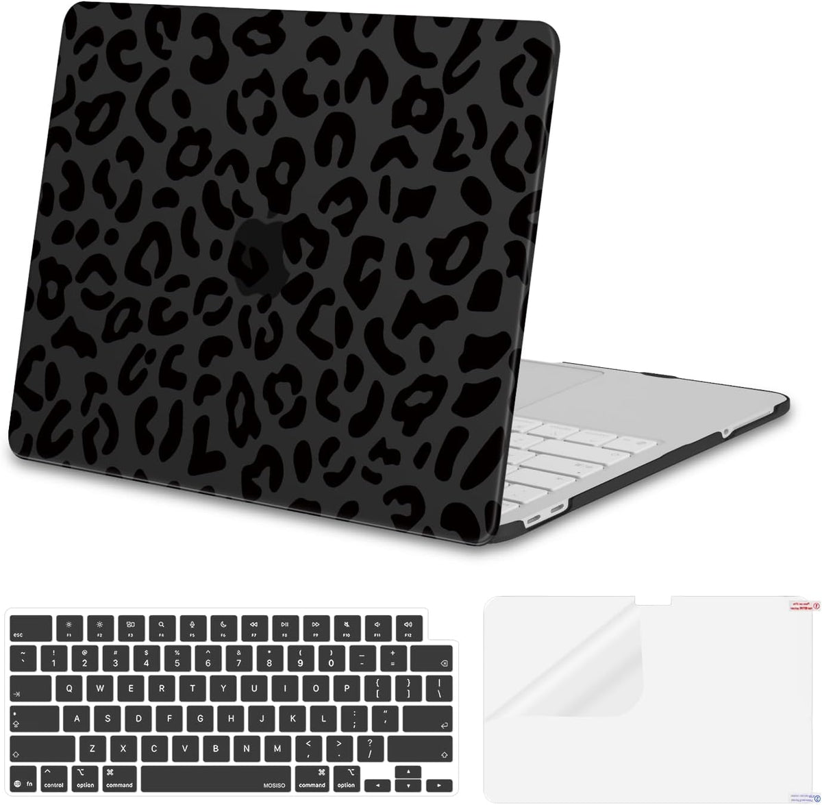 MOSISO Leopard Grain Hard Case Compatible with MacBook Neo 13 inch 2026 Release Model A3404, 3 in 1 Crack-Resistant Protective Hard Shell Case&Keyboard Cover&Screen Protector, Black mysite