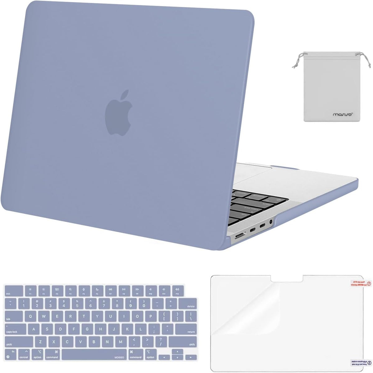 MOSISO Compatible with MacBook Pro 14 inch Case M5-M1 2026-2021 A3427 A3426 A3434 A3112 A3185 A3401 A2918 A2992 A2779 A2442,Hard Case&Keyboard Skin&ScreenFilm&Pouch
