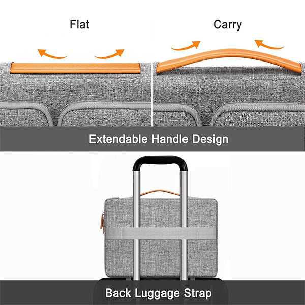 MOSISO 360 Shockproof Multi-Pocket Business Laptop Bag with Detachable Shoulder Strap, Handle & Luggage Sleeve, Fits 15.6Inch MacBook HP Dell Notebook